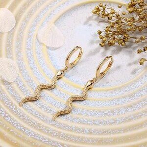 Snake Gold Huggie Hoop Earrings